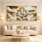 Divine Lord Ganesha 3D Embossed Canvas Decor Frame for Home