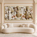 Divine Krishna with Cows and Lotus 3D Effect Canvas Painting for Wall Decoration