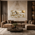 3D Wall Art with White Bird and Golden Sun Motif for Bedroom Canvas Painting