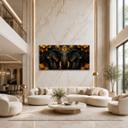 Luxury Golden Ganesha 3D Embossed Canvas Decor Frame Home