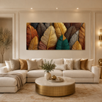 Modern Textured 3D Feather Painting Wall Decor for Living Room, Bedroom and Stylish Home Interiors