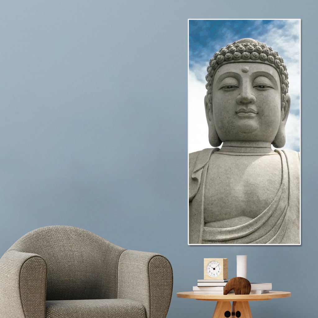 Gautam Buddha Sculpture Vertical Wall Painting