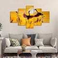 Pair of Cranes over an Autumn Field Canvas Bedroom Wall Painting Decor Mantra