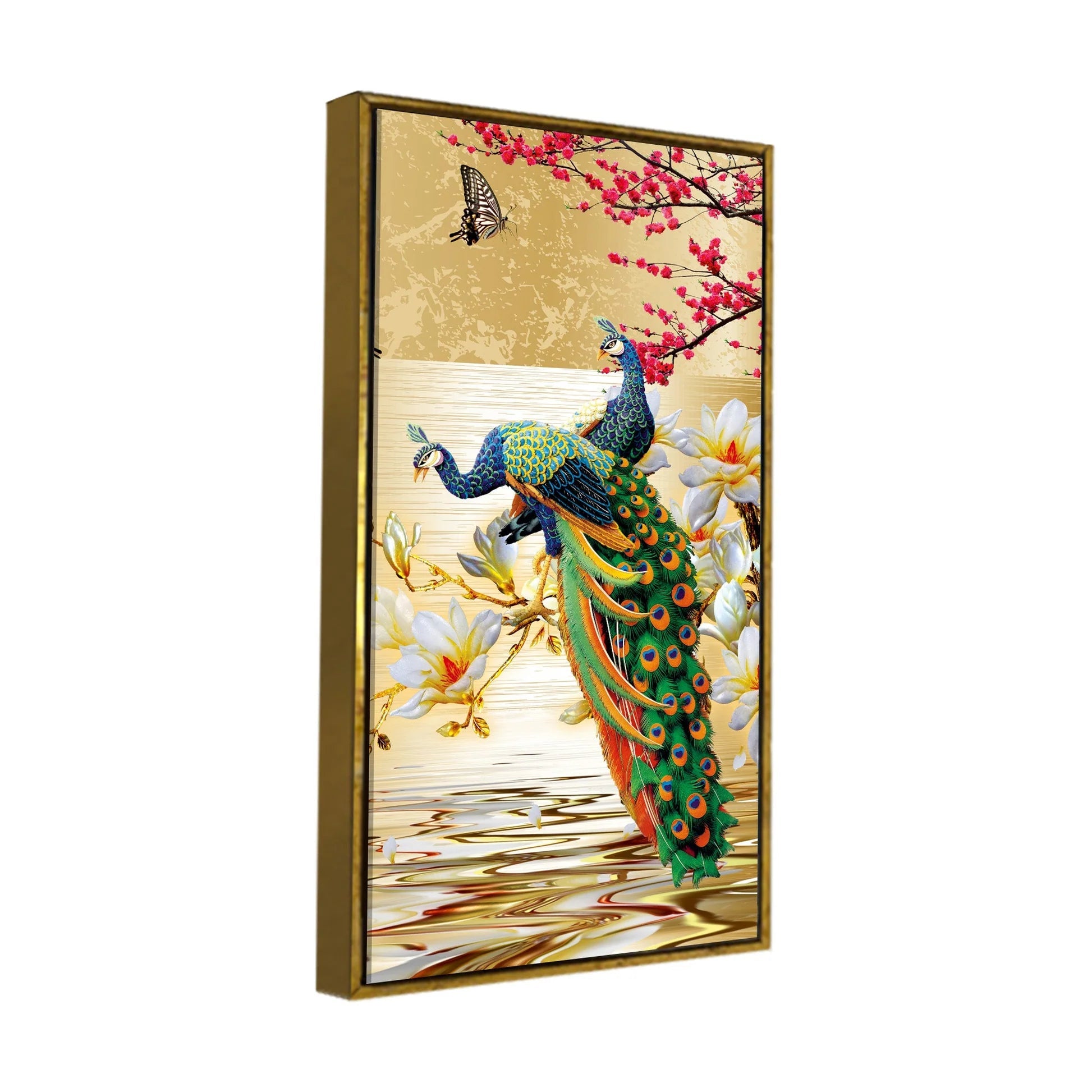 Pair of Peacock Canvas Wall Painting Decor Mantra