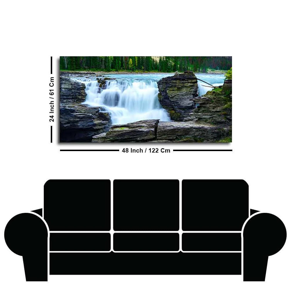 Panoramic Canvas Wall Painting of Amazing Waterfall View DECORMANTRA