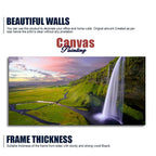 Panoramic Canvas Wall Painting of Unreal view of Waterfall at Sunset DECORMANTRA
