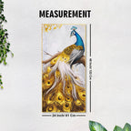 Peacock Golden Feather Floating Canvas Wall Painting DECORMANTRA
