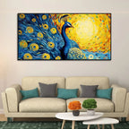 Peacock with Beautiful Feather Canvas Wall Painiting DECORMANTRA