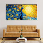 Peacock with Beautiful Feather Canvas Wall Painiting DECORMANTRA