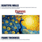 Peacock with Beautiful Feather Canvas Wall Painiting DECORMANTRA