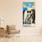 Penguins Family Canvas Wall Painting Decor Mantra