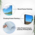 Perfect Beach with Palm Tree and Hammock Premium Canvas Wall Hanging DECORMANTRA