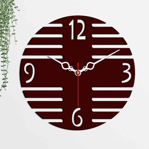 Plus Shape Designer Wooden Wall Clock - Decor Mantra 