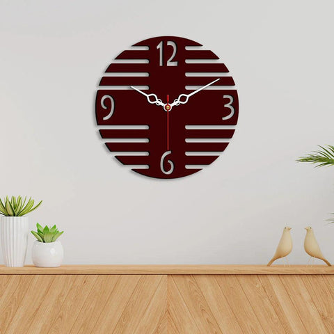 Plus Shape Designer Wooden Wall Clock - Decor Mantra 
