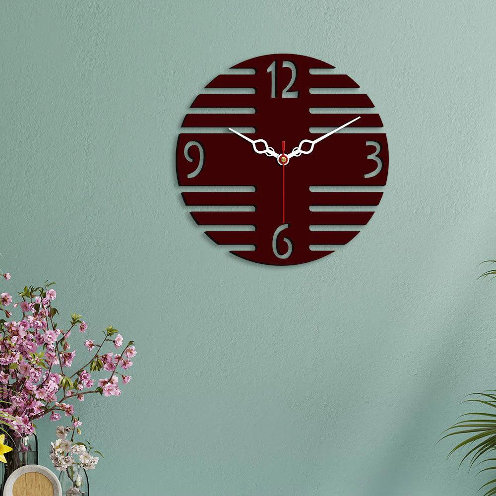 Plus Shape Designer Wooden Wall Clock - Decor Mantra 