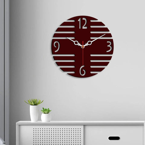 Plus Shape Designer Wooden Wall Clock - Decor Mantra 