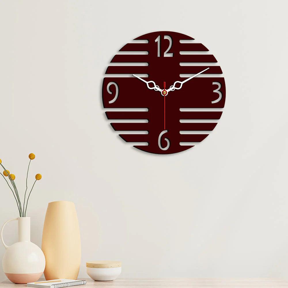 Plus Shape Designer Wooden Wall Clock - Decor Mantra 