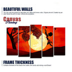 Premium 5 Pieces Wall Painting of African Sunset DECORMANTRA