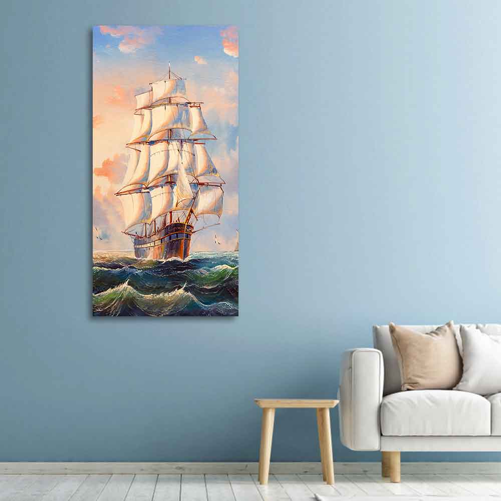 Premium Canvas Wall Painting of Barque The Sailing Ship DECORMANTRA