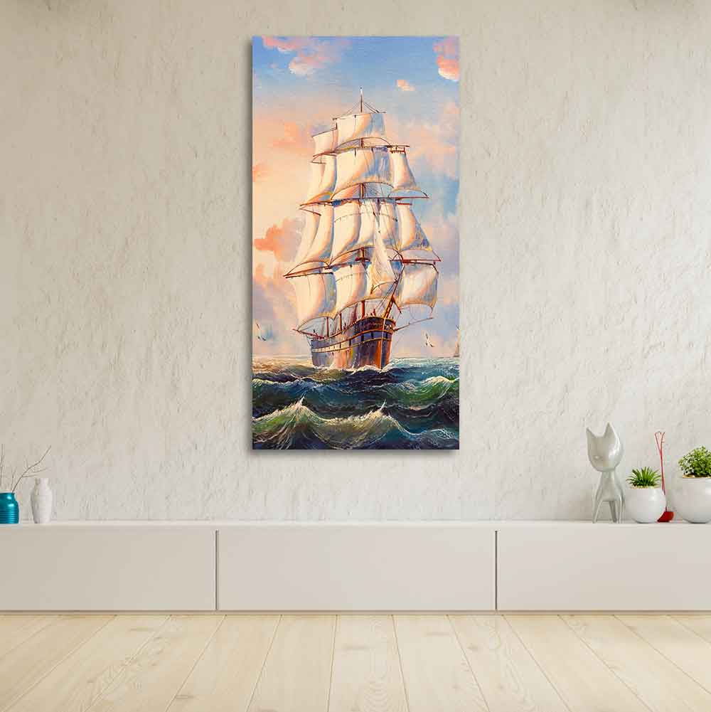 Premium Canvas Wall Painting of Barque The Sailing Ship DECORMANTRA