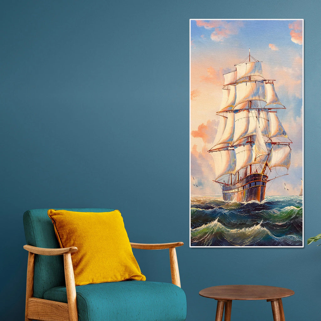 Premium Canvas Wall Painting of Barque The Sailing Ship DECORMANTRA