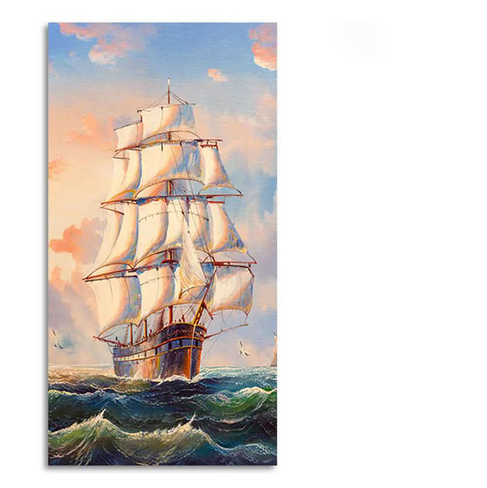 Premium Canvas Wall Painting of Barque The Sailing Ship DECORMANTRA