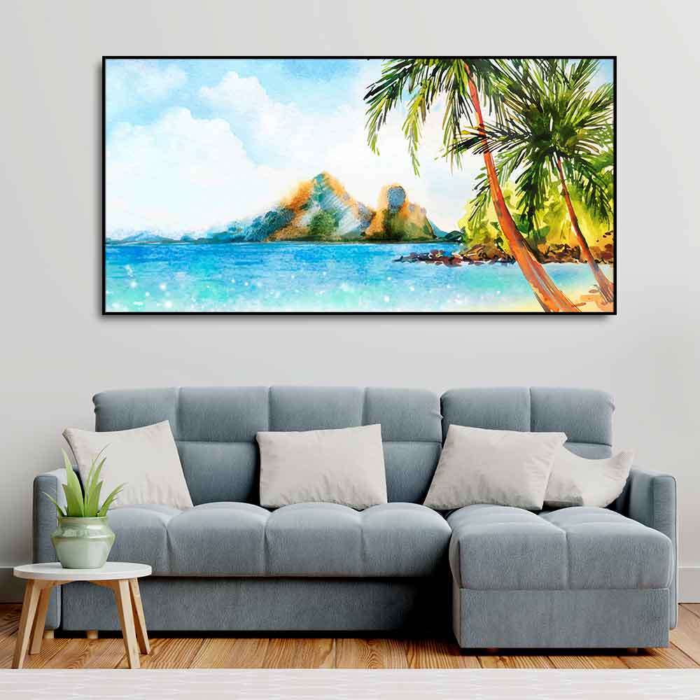 Premium Canvas Wall Painting of Beautiful Beach Scenery DECORMANTRA