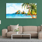 Premium Canvas Wall Painting of Beautiful Beach Scenery DECORMANTRA