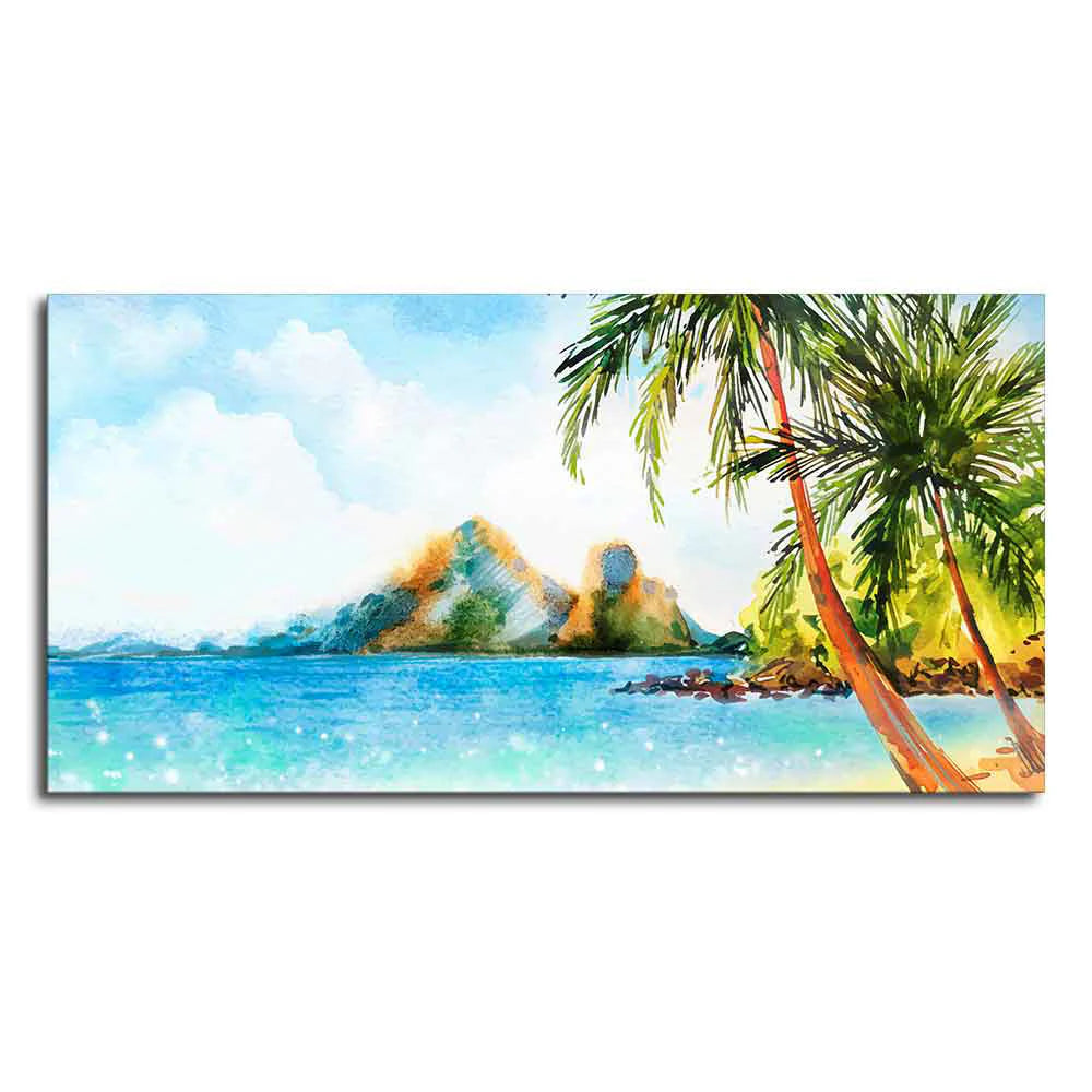 Premium Canvas Wall Painting of Beautiful Beach Scenery DECORMANTRA