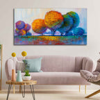 Premium Canvas Wall Painting of Beautiful Colorful Trees DECORMANTRA