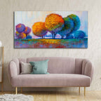 Premium Canvas Wall Painting of Beautiful Colorful Trees DECORMANTRA