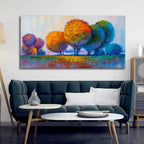 Premium Canvas Wall Painting of Beautiful Colorful Trees DECORMANTRA
