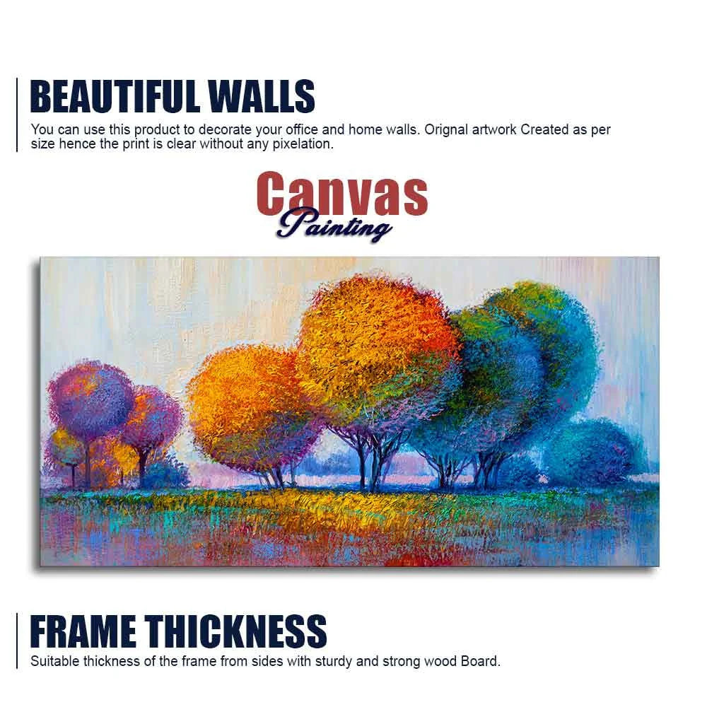 Premium Canvas Wall Painting of Beautiful Colorful Trees DECORMANTRA