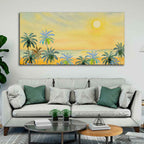 Premium Canvas Wall Painting of Palm Trees on Beach DECORMANTRA
