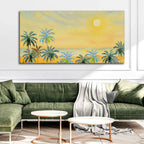 Premium Canvas Wall Painting of Palm Trees on Beach DECORMANTRA