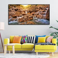 Premium Canvas Wall Painting of Waterfall at Sunrise DECORMANTRA