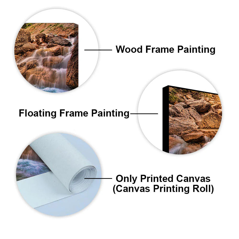 Premium Canvas Wall Painting of Waterfall at Sunrise DECORMANTRA