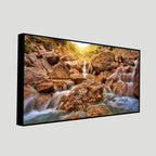 Premium Canvas Wall Painting of Waterfall at Sunrise DECORMANTRA