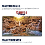 Premium Canvas Wall Painting of Waterfall at Sunrise DECORMANTRA