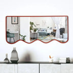 Premium Decorative Full Body Wall Mirror for Dressing Room with Red Wooden Finish - Decor Mantra 