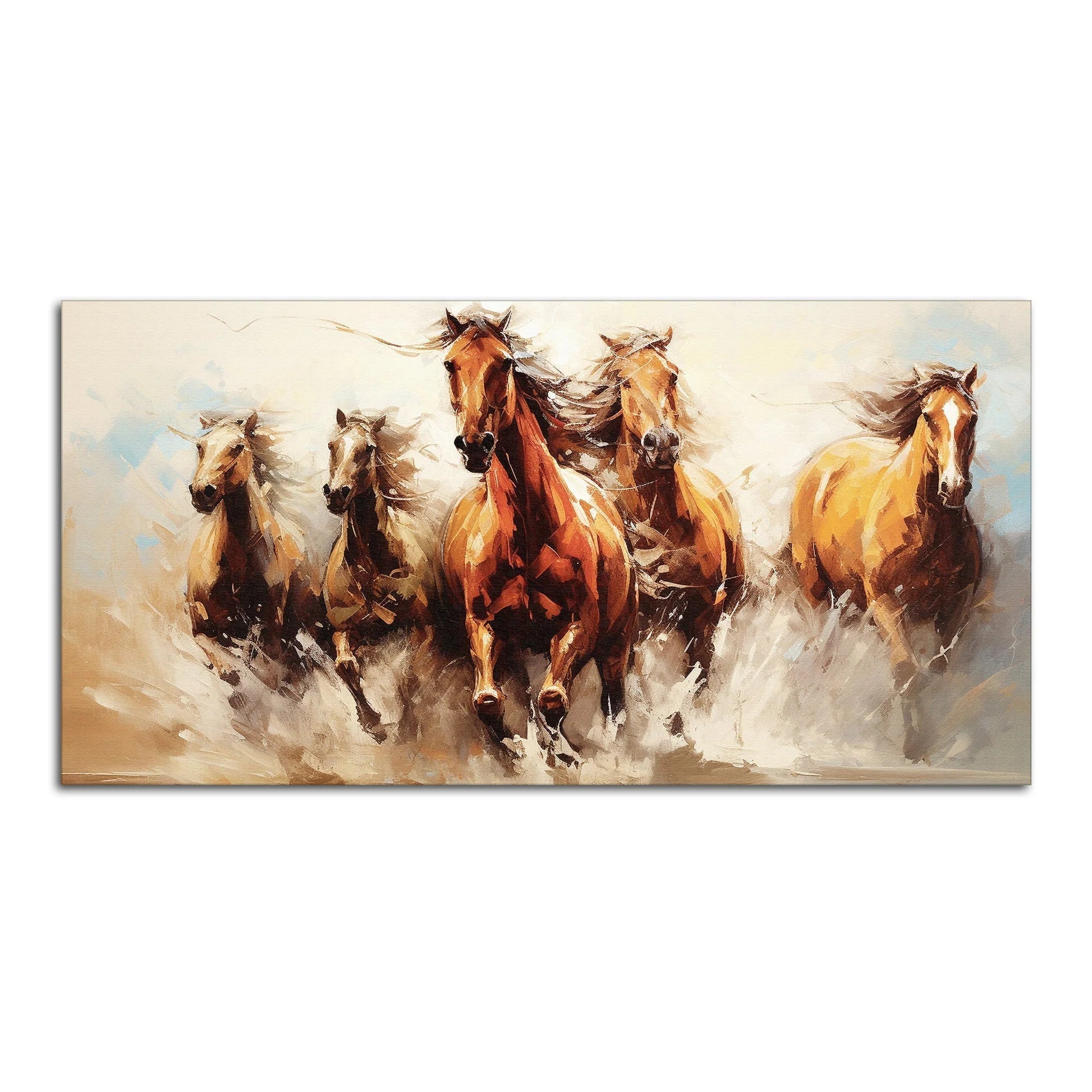 Premium Painting of Running Horse Canvas Wall Painting DECORMANTRA