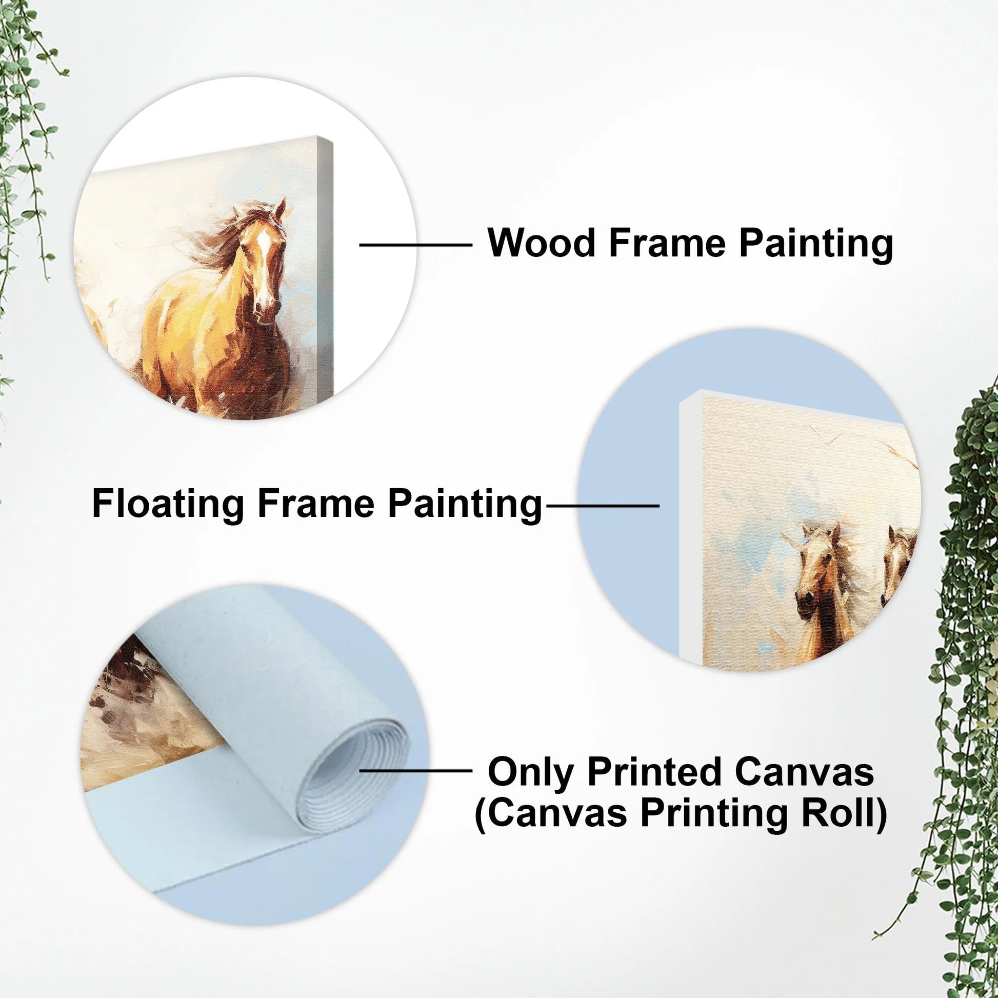 Premium Painting of Running Horse Canvas Wall Painting DECORMANTRA