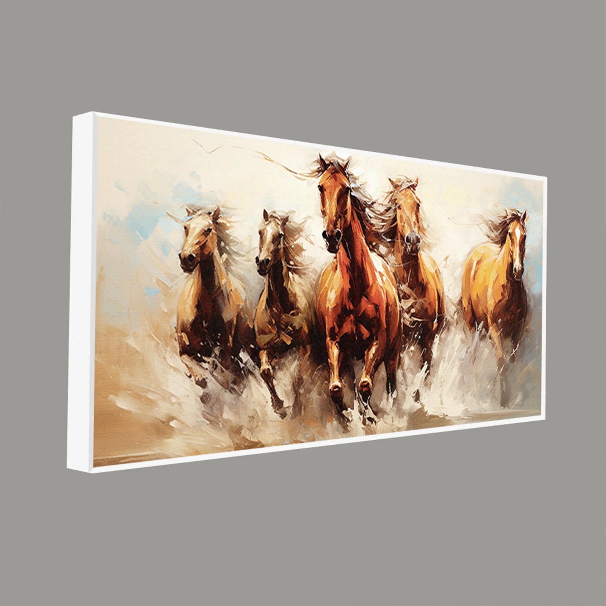 Premium Painting of Running Horse Canvas Wall Painting DECORMANTRA