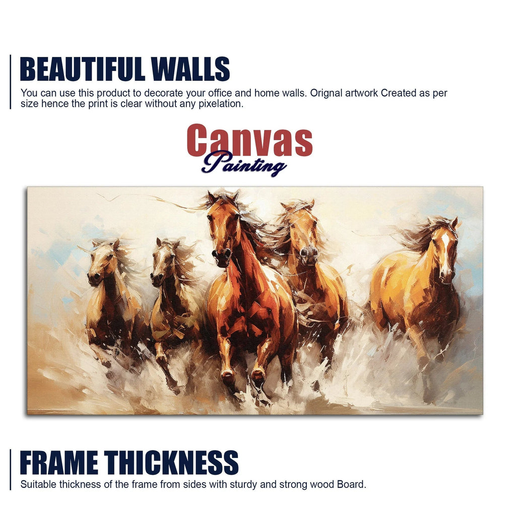 Premium Painting of Running Horse Canvas Wall Painting DECORMANTRA