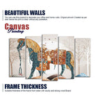 Premium Wall Painting of Patterned Horse of Five Pieces DECORMANTRA