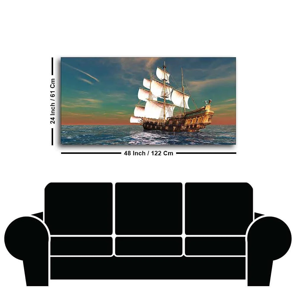 Premium Wall Painting of Ship on the Ocean DECORMANTRA