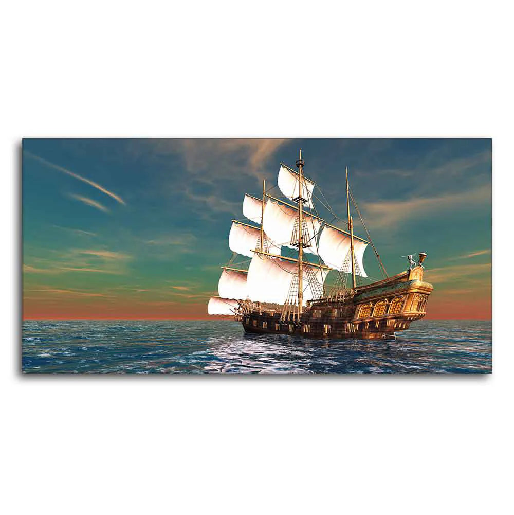 Premium Wall Painting of Ship on the Ocean DECORMANTRA