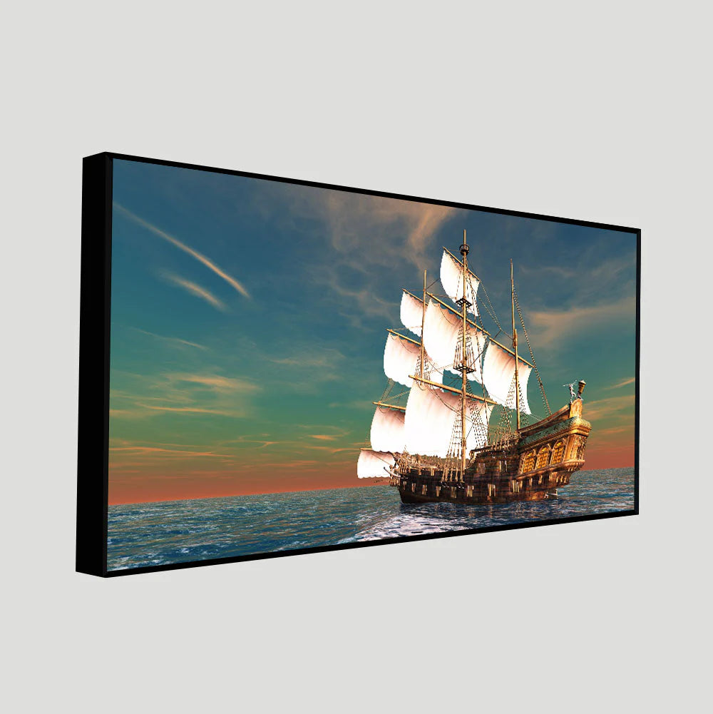 Premium Wall Painting of Ship on the Ocean DECORMANTRA