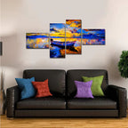 Premium Wall Painting of Sky Sunset and Boat on the Water DECORMANTRA