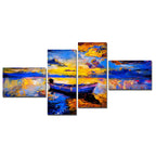 Premium Wall Painting of Sky Sunset and Boat on the Water DECORMANTRA